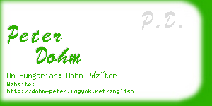 peter dohm business card
